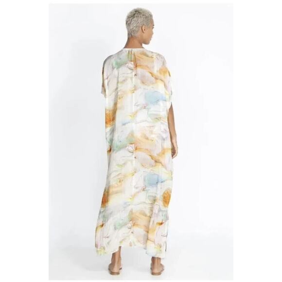 *Read* Johnny Was Calme Tie Dye Kaftan Maxi Dress Swimsuit Coverup Size L/XL - Picture 10 of 14